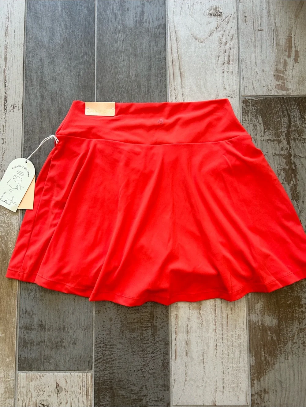 NWT Blogilates Crisscross Slit Skort | Spicy Orange | Size Large - Picture 4 of 8